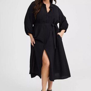 Torrid Collared Tie-Front Shirt Dress sz 0 NWT!